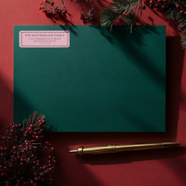 Etiqueta Mínimo da família de linhas onduladas cor-de-rosa