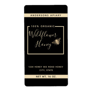 Etiqueta Mínimo de amêndoa de mel de ouro moderno 
