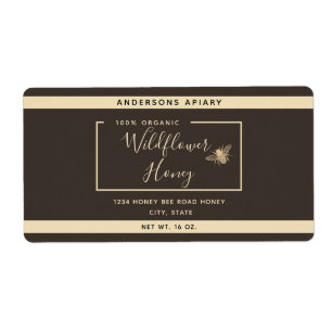 Etiqueta Mínimo de amêndoa de mel de ouro moderno