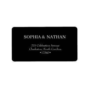 Etiqueta Mínimo e Chic Casamento Negro