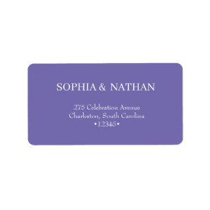 Etiqueta Mínimo e Chic Casamento Roxo