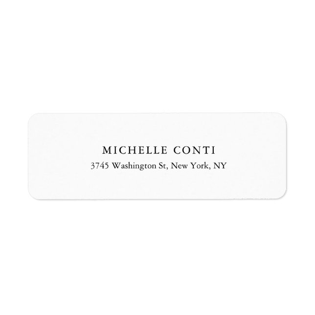 Etiqueta Mínimo Elegante Elegante Único Branco Negro (Frente)