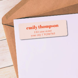 Etiqueta Mínimo Elegante Pastel Bold