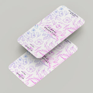 Etiqueta Mínimo Floral Purple Blue Modern
