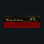 Etiqueta Mínimo guião de ouro moderno Merry Christmas Labe<br><div class="desc">Escrita moderna minimalista Árvore de Natal Feliz. Design profissional moderno e atraente com o toque contemporâneo. Um toque de elegância e estilo.Personalize com os detalhes do seu monograma inicial,  nome e endereço.</div>