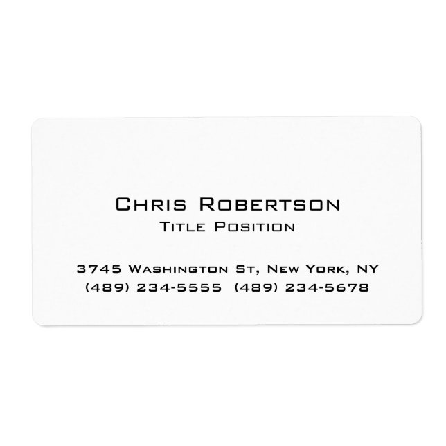 Etiqueta Mínimo Moderno Chic Black White Charming (Frente)