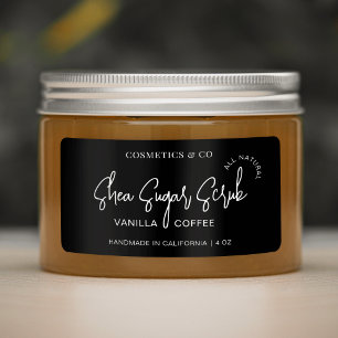 Etiqueta Mínimo Produto de Jar Cosmético de Corpo Negro