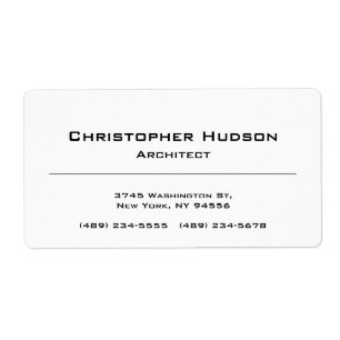 Etiqueta Mínimo Simples Branco Negro Simples