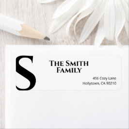 Etiqueta Mínimo Simples Elegante Branco Negro