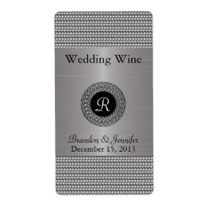 Etiqueta Minipetiquetas De Vinho De Casamento De Metal Eleg