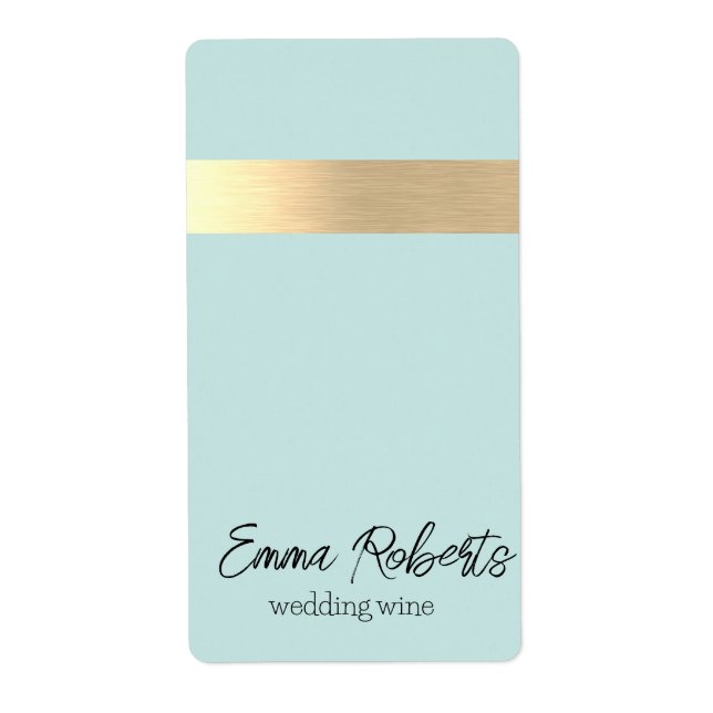 Etiqueta Mint Gold Foil Rustic Faux (Frente)