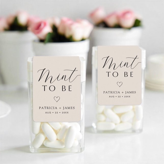 Etiqueta Mint to Be Wedding Favor Label (Fun Wedding Favor Labels)