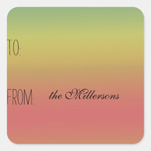 Etiqueta Mint Yellow Coral Ombre Gift