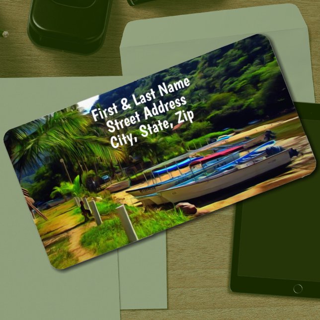 Etiqueta Mismaloya Boats no rio 0350 Endereço (Criador carregado)