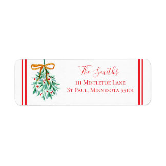 Etiqueta Mistletoe Return Address Labels