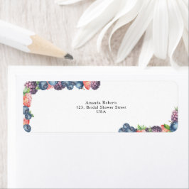 Etiqueta Mistura de bagas em aquarela