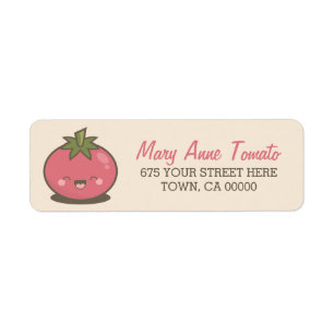 Etiqueta Miúdos felizes bonitos do tomate de Kawaii