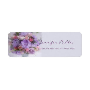 Etiqueta Modelo de Elegante Elegante de Pintura de Arte Flo
