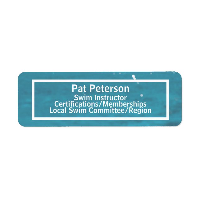 Etiqueta Modelo de Piscina de  de polo aquático com instrut (Frente)