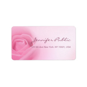 Etiqueta Modelo de Script Calligrafado Rosa Rosa Rosa Moder
