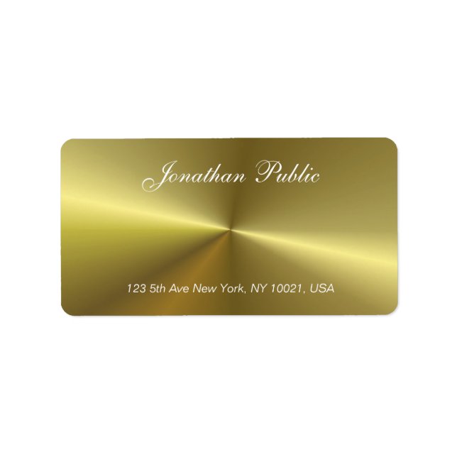 Etiqueta Modelo de Tendência de Script Dourado Metálico Mod (Frente)