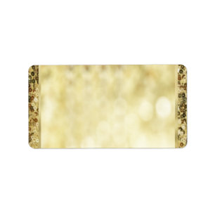Etiqueta Modelo Dourado de Bokeh do Sequin do vintage