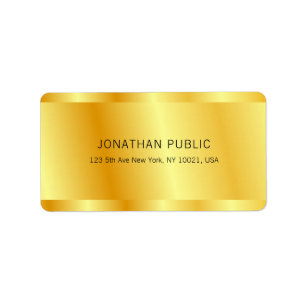 Etiqueta Modelo Glamorosa Elegante Dourado Faux Personaliza