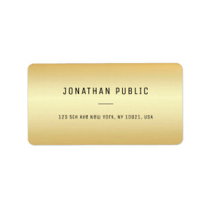 Etiqueta Modelo Mínimo Dourado Elegante Personalizado
