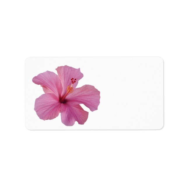 Etiqueta Modelo Personalizada de Flor Havaiana, Hibiscus Ro (Frente)
