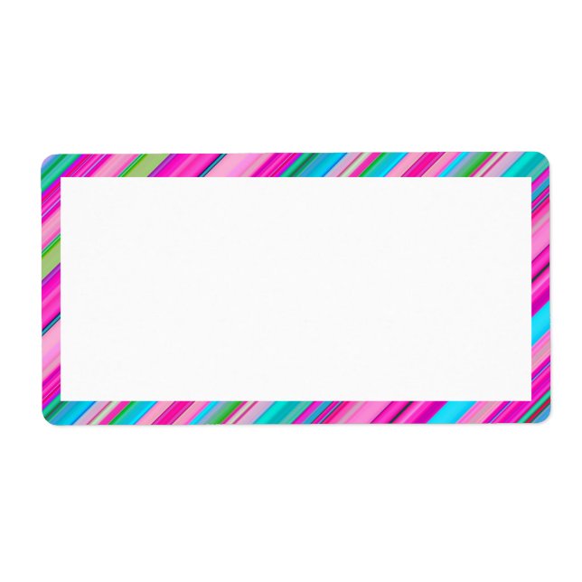 Etiqueta Modelo personalizado de aniversário com listras de (Frente)
