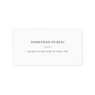 Etiqueta Modelo personalizado simples branco moderno feito