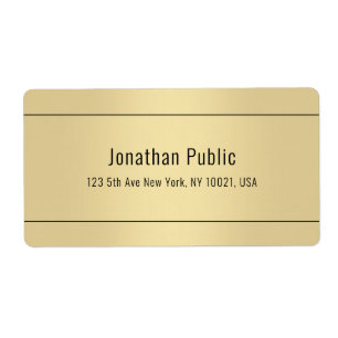 Etiqueta Modelo projetado simples do fundo Dourado criativo