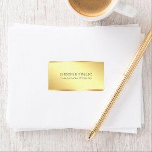 Etiqueta Modelo Simples Elegante Dourado Elegante
