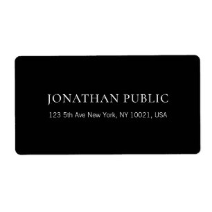 Etiqueta Modelo Simples Preto e Branco Elegante Personaliza