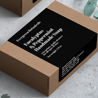 Etiqueta Modern Black Soap Packaging Label