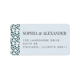 Etiqueta Modern Blue Terrazzo & Emerald