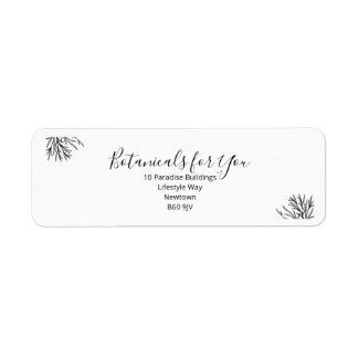 Etiqueta Modern Botanical Script Return Address Label