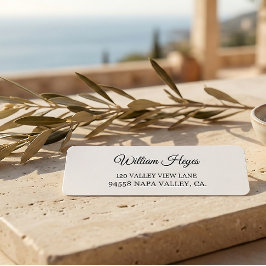 Etiqueta Modern Brush Handwritten Return Address Label