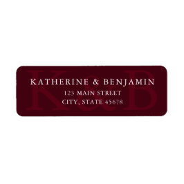 Etiqueta Modern Burgundy Minimalist Wedding Return Address