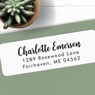 Etiqueta Modern Calligraphy Return Address Label