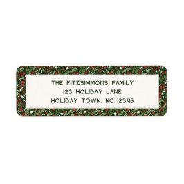 Etiqueta Modern Christmas Holly Leaf Return Address Labels