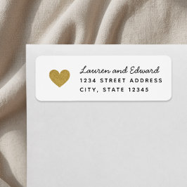 Etiqueta Modern Dourado Hearding Return Address