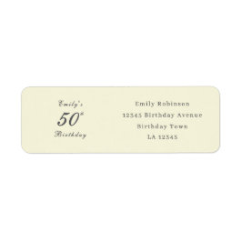 Etiqueta Modern Elegant 50th Birthday Address