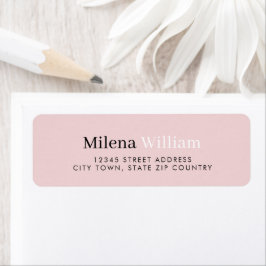 Etiqueta Modern Elegant Blush Pink Address