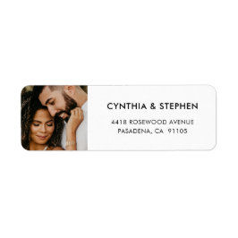 Etiqueta Modern Elegant Simple Photo Wedding Return Address