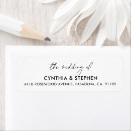 Etiqueta Modern Elegant Simple Wedding Return Address