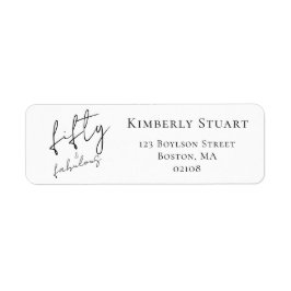 Etiqueta Modern Fifty and Fabulous Bold 50th Birthday Party