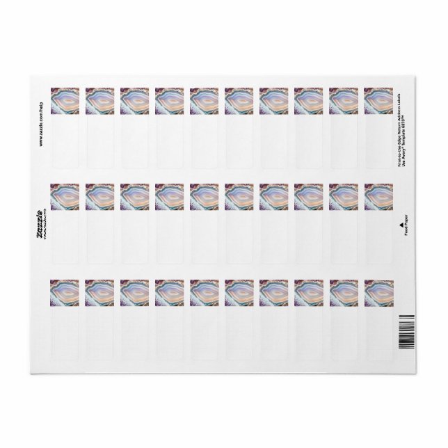 Etiqueta Modern Geode Cyrstal | Crystal Photo Label (Toda a folha)