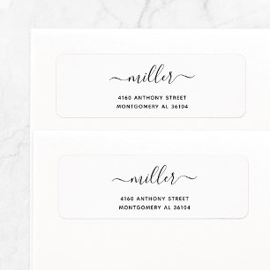 Etiqueta Modern Handwrite Name & Return Address (Nome e end
