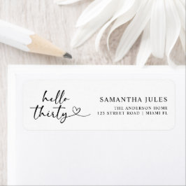 Etiqueta Modern Hello 30th Birthday Return Address